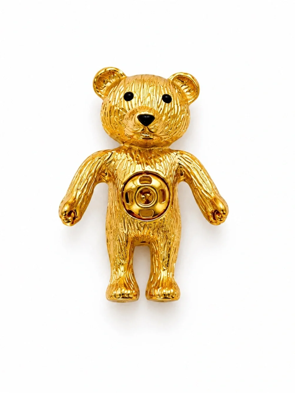 Vintage NOS Interchangeable Teddy Bear Brooch with 5 Enamel Outfits